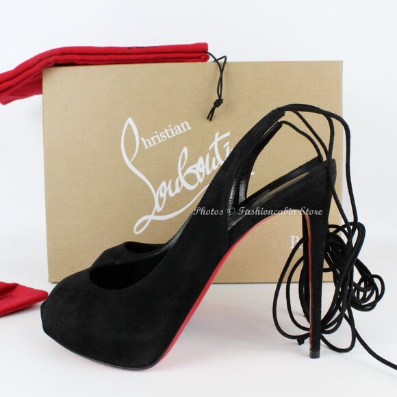 NEW Christian Louboutin Suede Peep-Toe Pumps - Picture 2 of 16